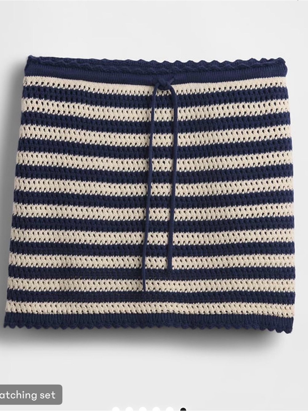 Gap Striped Crochet Mini Skirt in Navy and Cream